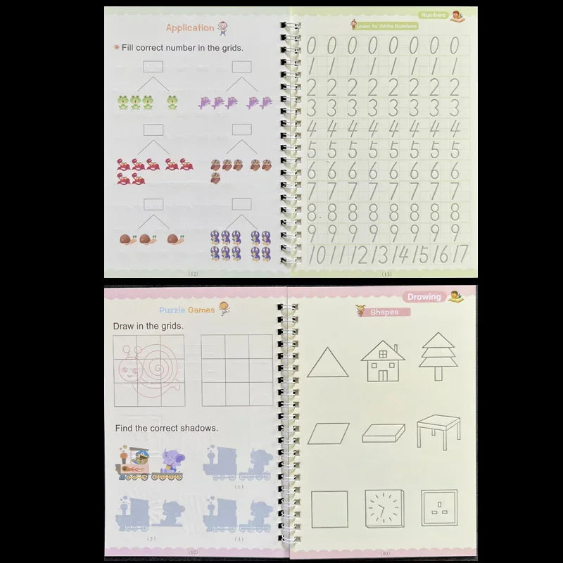 NileSands Reusable Grooved Tracing Workbook for Kids