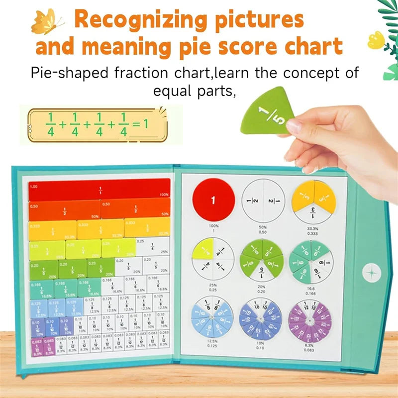 Wooden Magnetic Fraction for Grade 3+ Math Learning