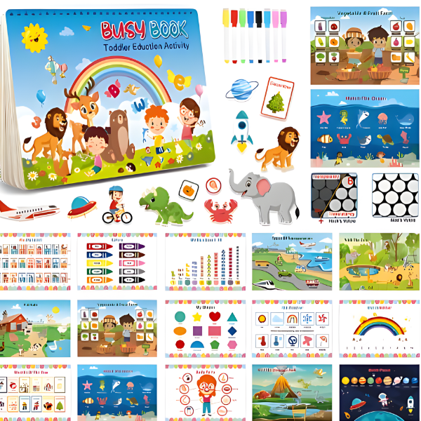 NileSands Preschool Busy Workbook for Kids 2-10