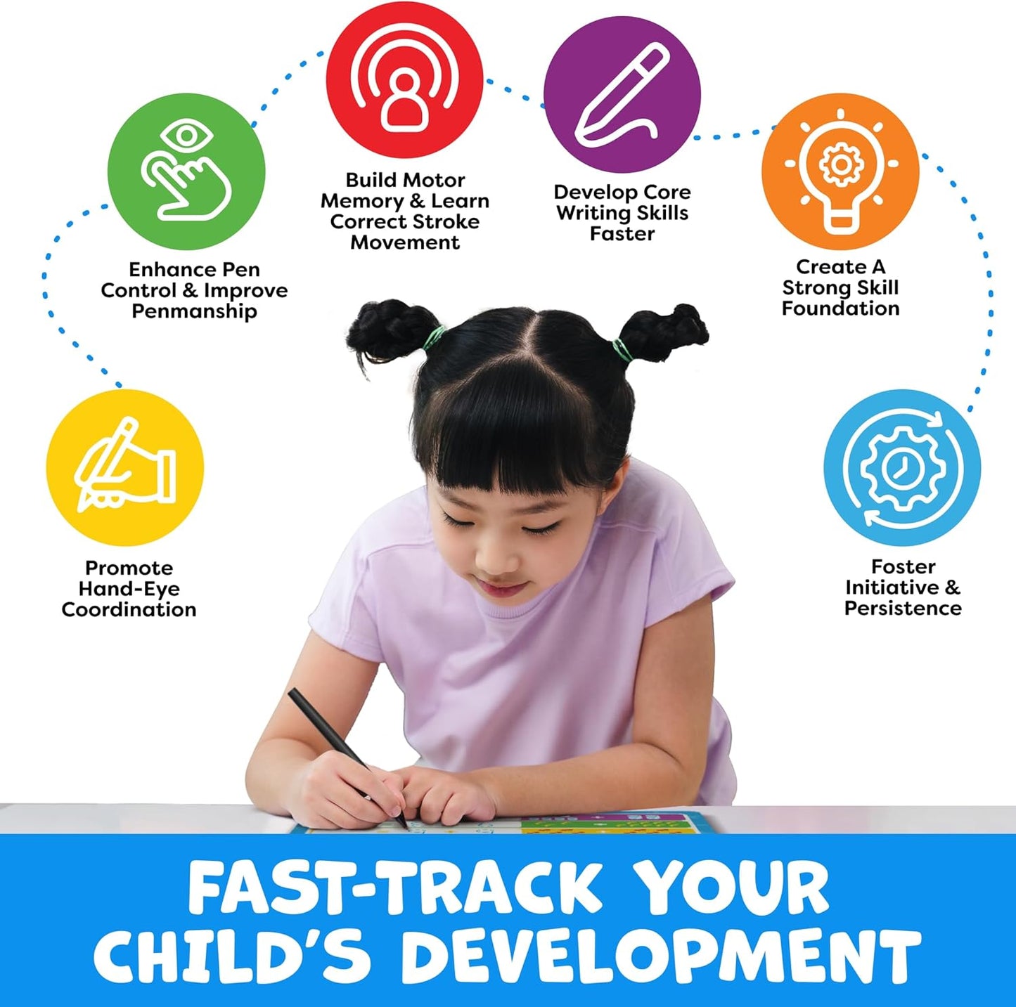 NileSands Reusable Grooved Handwriting Workbook for Kids