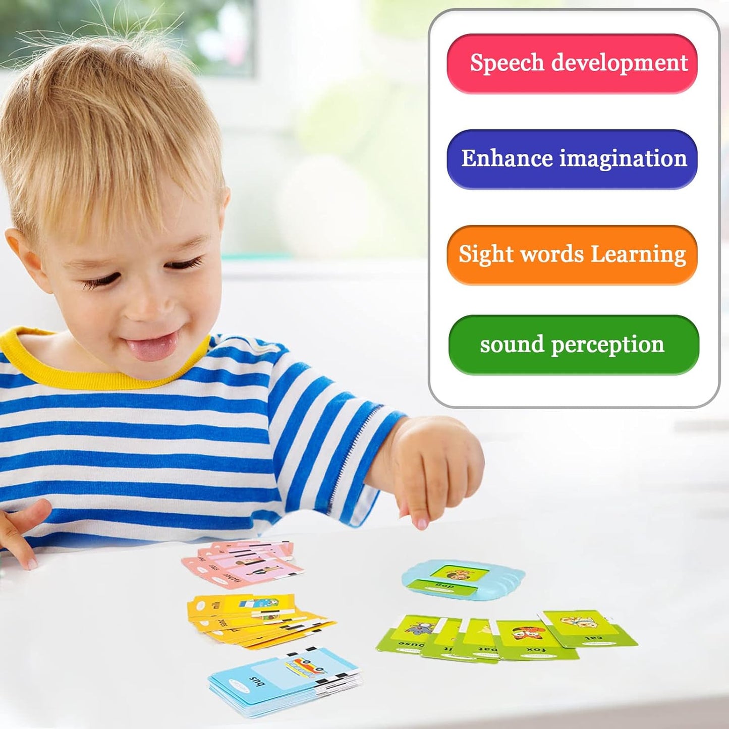 NileSands Bilingual Talking Flash Cards for Kids (English/ Spanish)