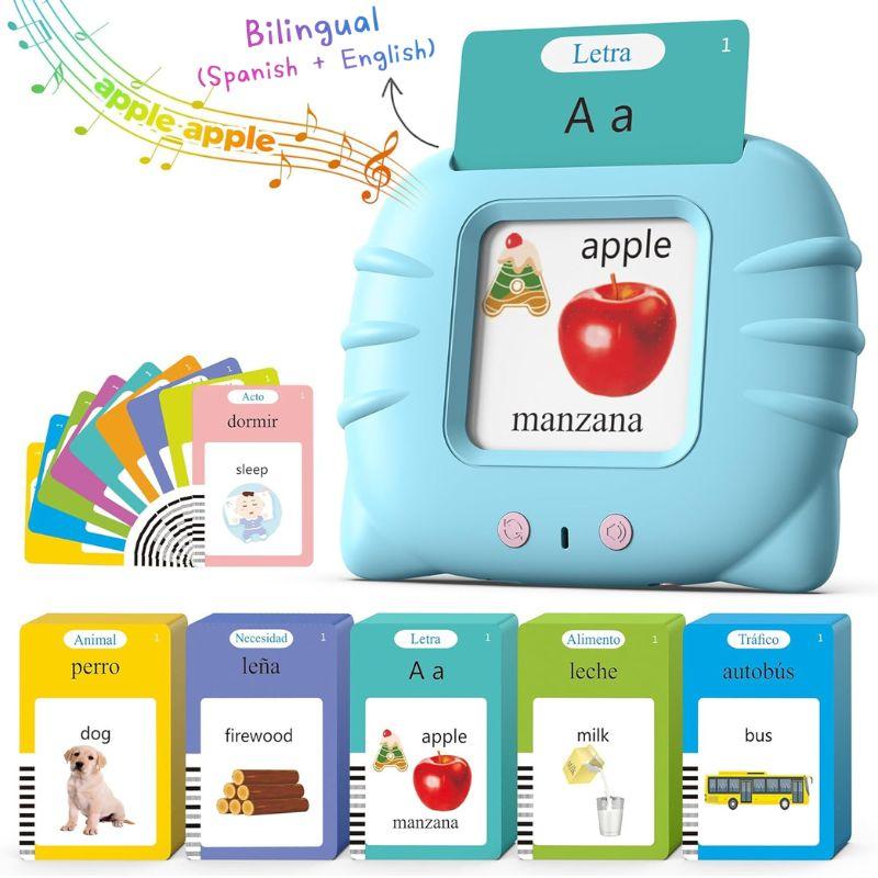 NileSands Bilingual Talking Flash Cards for Kids (English/ Spanish)