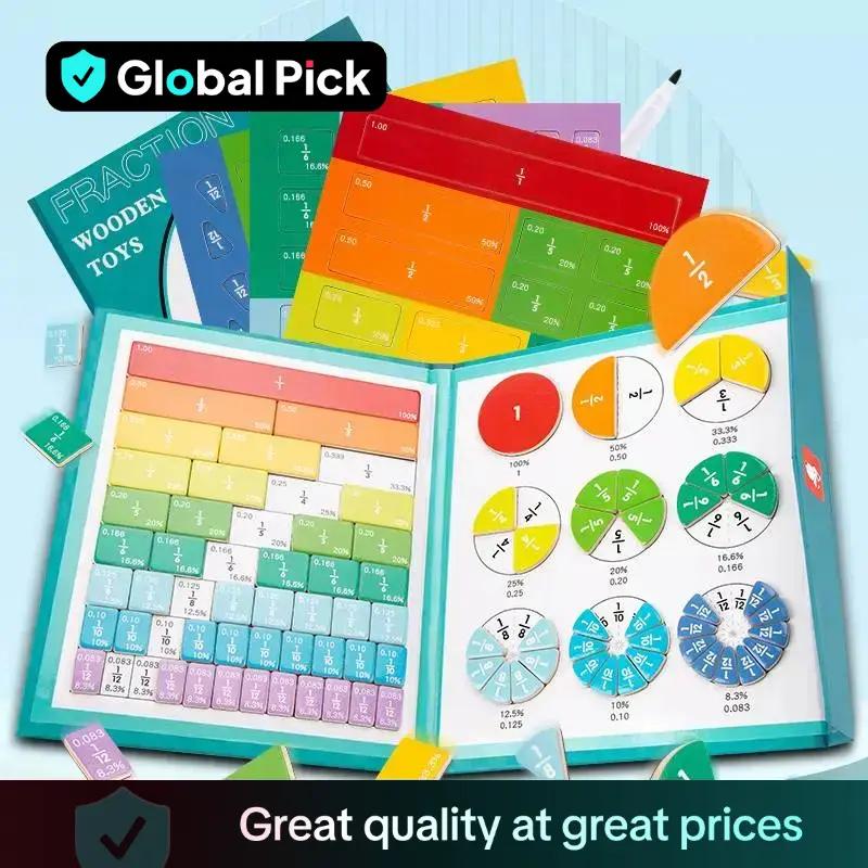 Wooden Magnetic Fraction for Grade 3+ Math Learning