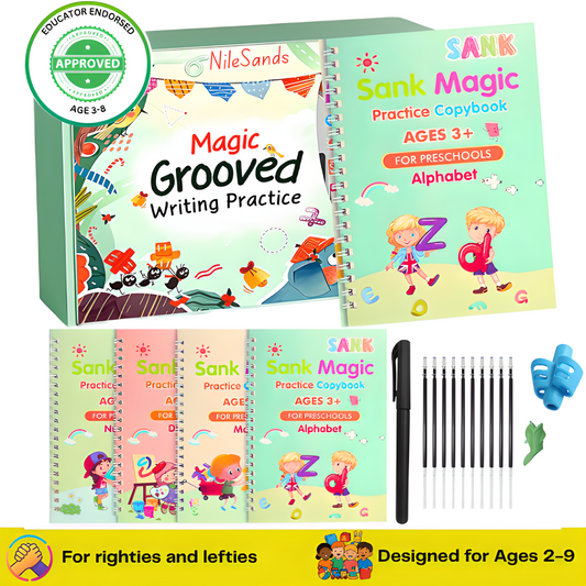 NileSands Reusable Grooved Handwriting Workbook for Kids