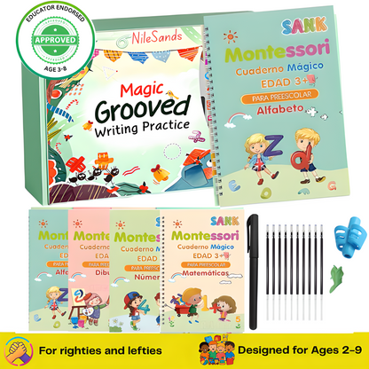 NileSands Reusable Grooved Handwriting Workbook for Kids