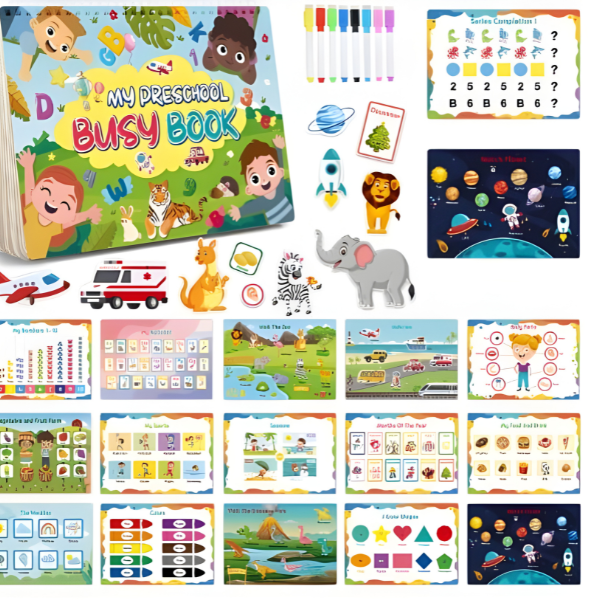 NileSands Preschool Busy Workbook for Kids 2-10